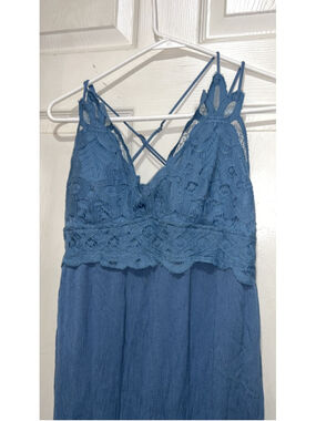 Women's J for Justify Blue Lace Maxi Dress L
